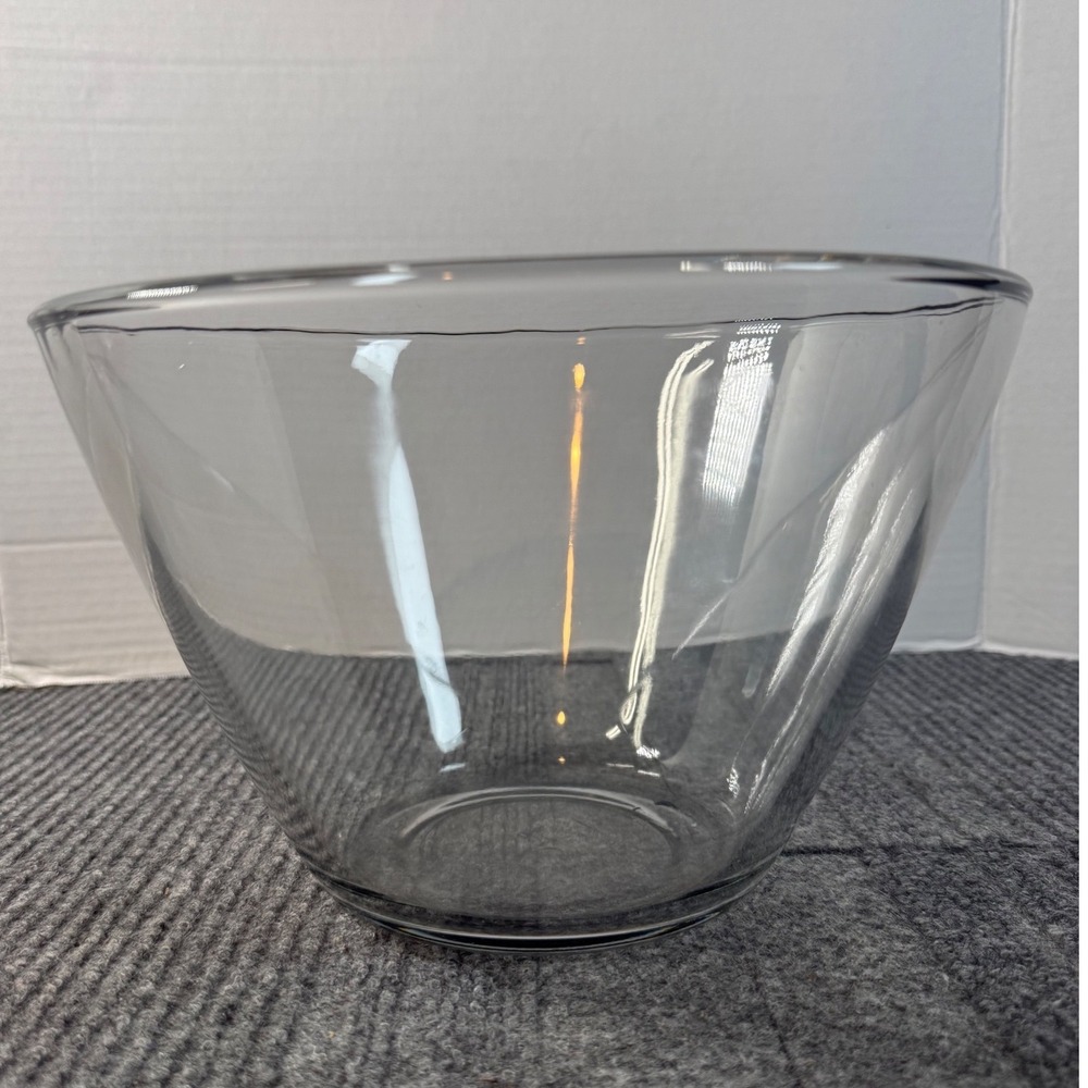 Anchor Hocking 4 Quart Clear Glass Mixing Bowl 10 Inch Tapered Serving Bowl USA